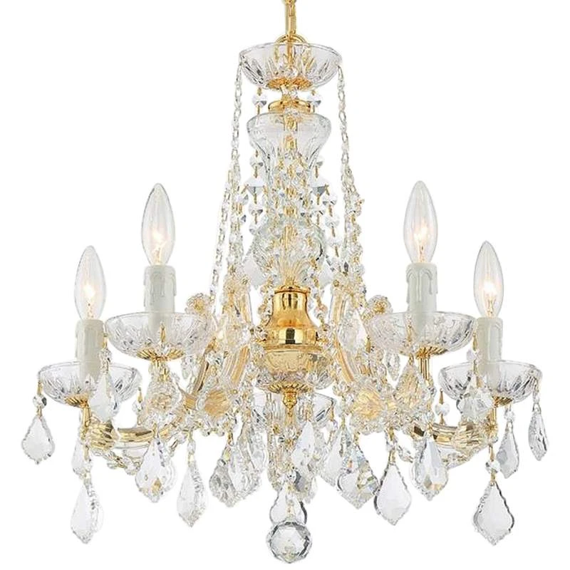 Crystorama Maria Theresa 20" Wide 5-Light Gold Chandelier 2 Crystorama Maria Theresa 20" Wide 5-Light Gold Chandelier - Image 2
