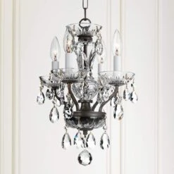 Crystorama Traditional Crystal 11"W Bronze Mini Chandelier