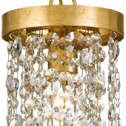 Crystorama Winham 7"W Antique Gold And Crystal Mini Pendant -Modern Lamp Shop crystorama winham 7 inchw antique gold and crystal mini pendant 71y36views1