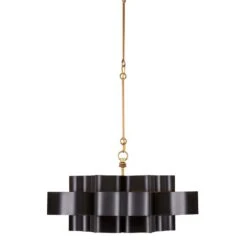 Currey And Company Grand Lotus 20 1/4" Black And Gold Small Chandelier 10 Currey And Company Grand Lotus 20 1/4" Black And Gold Small Chandelier -Modern Lamp Shop currey and company grand lotus 20 and one quarter inch black and gold small chandelier 596j2views4