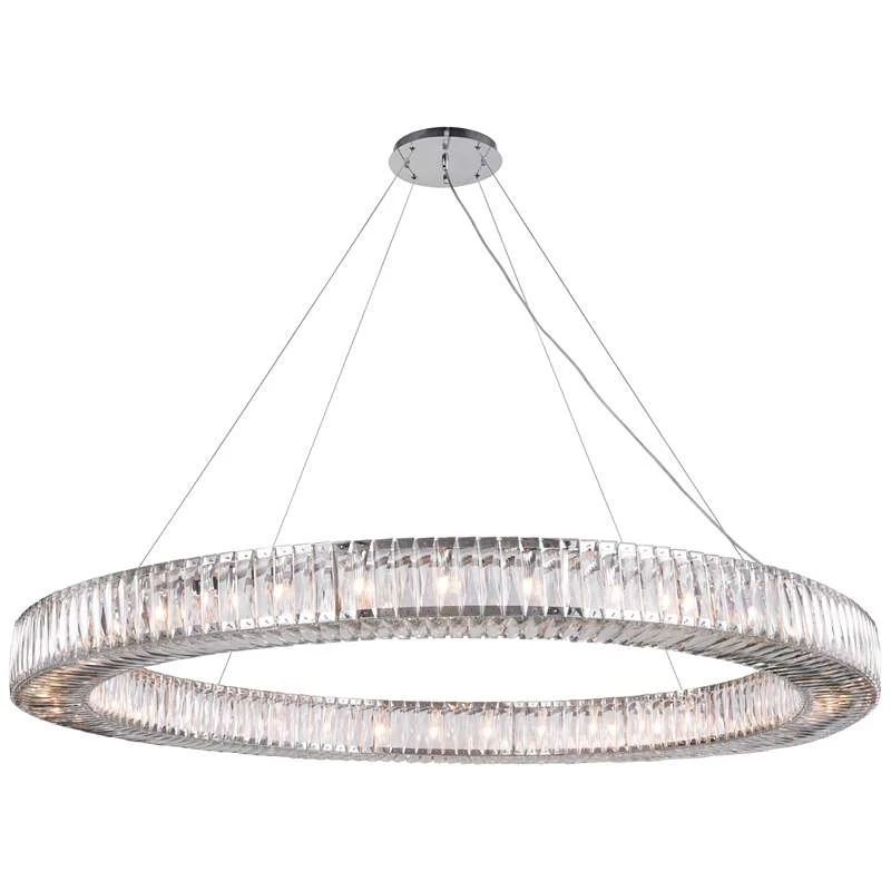 Cuvette 63" Wide Chrome And Crystal Pendant Light 2 Cuvette 63" Wide Chrome And Crystal Pendant Light - Image 2