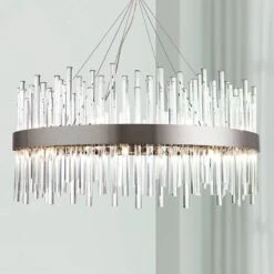 Dallas 32" Wide Chrome And Crystal Modern Chandelier
