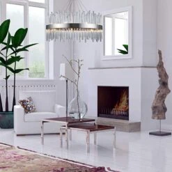 Dallas 32" Wide Chrome And Crystal Modern Chandelier -Modern Lamp Shop dallas 32 inch wide chrome and crystal modern chandelier 39v03views2