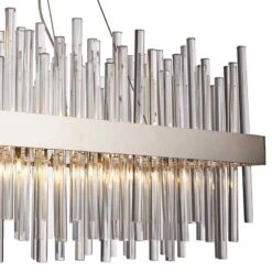 Dallas 36"W Chrome Crystal Kitchen Island Light Chandelier 6 Dallas 36"W Chrome Crystal Kitchen Island Light Chandelier -Modern Lamp Shop dallas 36 inchw chrome crystal kitchen island light chandelier 39v02views1