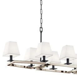 Dancar 48"W Polished Nickel Kitchen Island Light Chandelier -Modern Lamp Shop dancar 48 inchw polished nickel kitchen island light chandelier 75c74views1