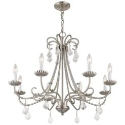 Daphne 29 3/4" Wide Brushed Nickel 8-Light Chandelier -Modern Lamp Shop daphne 29 and three quarter inch wide brushed nickel 8 light chandelier 69m12views3
