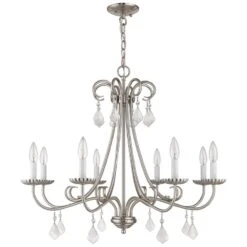 Daphne 29 3/4" Wide Brushed Nickel 8-Light Chandelier -Modern Lamp Shop daphne 29 and three quarter inch wide brushed nickel 8 light chandelier 69m12views4