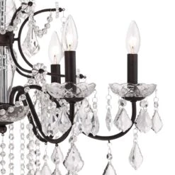 DeMallo 26" Wide Dark Bronze 6-Light Traditional Crystal Chandelier -Modern Lamp Shop demallo 26 inch wide dark bronze 6 light traditional crystal chandelier 4f449views1