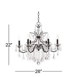 DeMallo 26" Wide Dark Bronze 6-Light Traditional Crystal Chandelier -Modern Lamp Shop demallo 26 inch wide dark bronze 6 light traditional crystal chandelier 4f449views4