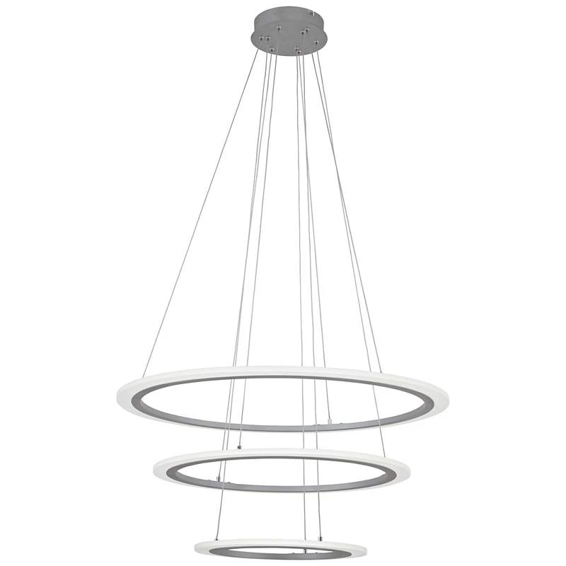 Discovery 31 1/4" Wide Silver 3 Ring LED Pendant Light 2 Discovery 31 1/4" Wide Silver 3 Ring LED Pendant Light - Image 2