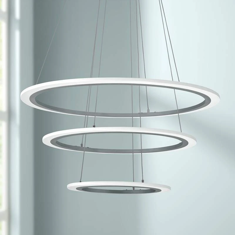 Discovery 31 1/4" Wide Silver 3 Ring LED Pendant Light 1 Discovery 31 1/4" Wide Silver 3 Ring LED Pendant Light