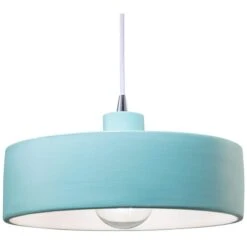 Dish 12" Wide Reflecting Pool Ceramic Drum Mini Pendant Light
