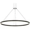 Double Corona 60" Wide Satin Black 2-Light LED Pendant