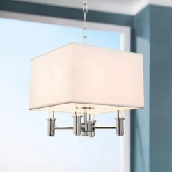 DuPont 14" Wide Chrome Convertible Square Pendant Light