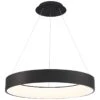 DweLED Corso 32" Wide LED Black Ring Pendant Chandelier