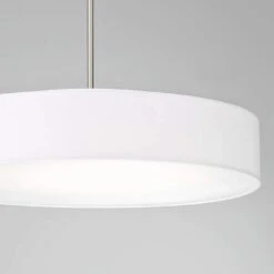 DweLED Manhattan 26" Wide Brushed Nickel LED Pendant Light -Modern Lamp Shop dweled manhattan 26 inch wide brushed nickel led pendant light 39k63views1