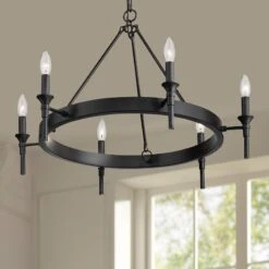 Golden Lighting Edinburgh 27 1/4" Wide Matte Black 6-Light Chandelier