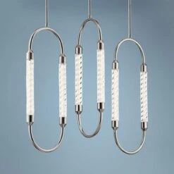 Elan Kiaan 31 1/2"W Polished Nickel LED Multi Light Pendant