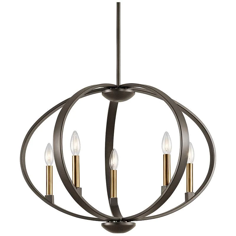 Elata 27" Wide Olde Bronze 5-Light Orbital Chandelier 2 Elata 27" Wide Olde Bronze 5-Light Orbital Chandelier - Image 2