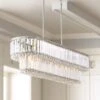 Ella 38 3/4" Wide Brushed Nickel Crystal Island Pendant Light