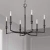 Golden Lighting Ellyn 25" Wide Matte Black Metal 6-Light Chandelier
