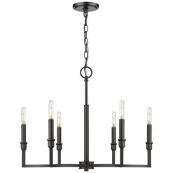 Golden Lighting Ellyn 25" Wide Matte Black Metal 6-Light Chandelier 9 Golden Lighting Ellyn 25" Wide Matte Black Metal 6-Light Chandelier -Modern Lamp Shop ellyn 25 inch wide matte black metal 6 light chandelier 045c2views3