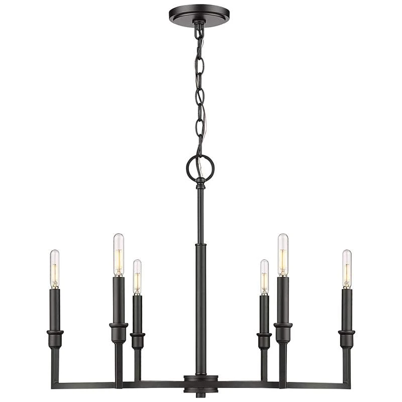 Golden Lighting Ellyn 25" Wide Matte Black Metal 6-Light Chandelier 5 Golden Lighting Ellyn 25" Wide Matte Black Metal 6-Light Chandelier - Image 5