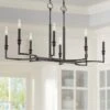 Golden Lighting Ellyn 35 1/4"W Matte Black 8-Light Linear Island Pendant
