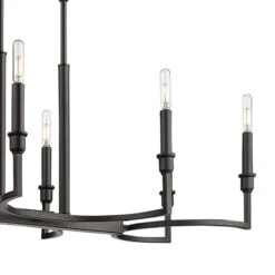 Golden Lighting Ellyn 35 1/4"W Matte Black 8-Light Linear Island Pendant 7 Golden Lighting Ellyn 35 1/4"W Matte Black 8-Light Linear Island Pendant -Modern Lamp Shop ellyn 35 and one quarter inchw matte black 8 light linear island pendant 047c2views1