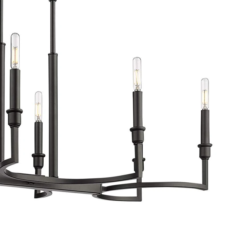 Golden Lighting Ellyn 35 1/4"W Matte Black 8-Light Linear Island Pendant 3 Golden Lighting Ellyn 35 1/4"W Matte Black 8-Light Linear Island Pendant - Image 3