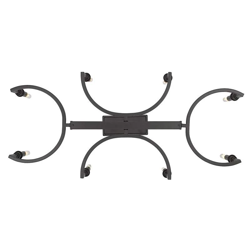 Golden Lighting Ellyn 35 1/4"W Matte Black 8-Light Linear Island Pendant 4 Golden Lighting Ellyn 35 1/4"W Matte Black 8-Light Linear Island Pendant - Image 4