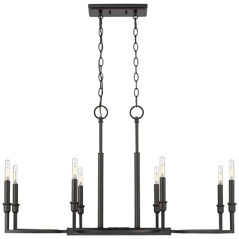 Golden Lighting Ellyn 35 1/4"W Matte Black 8-Light Linear Island Pendant 5 Golden Lighting Ellyn 35 1/4"W Matte Black 8-Light Linear Island Pendant - Image 5