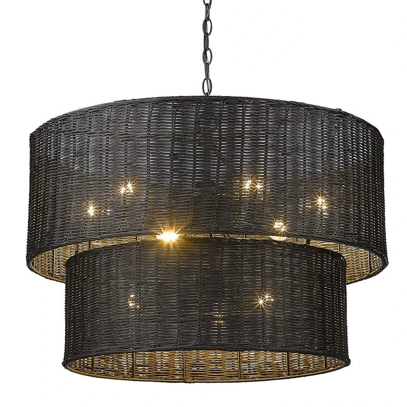 Golden Lighting Erma 28 1/2" Wide Matte Black 9-Light Chandelier 2 Golden Lighting Erma 28 1/2" Wide Matte Black 9-Light Chandelier - Image 2