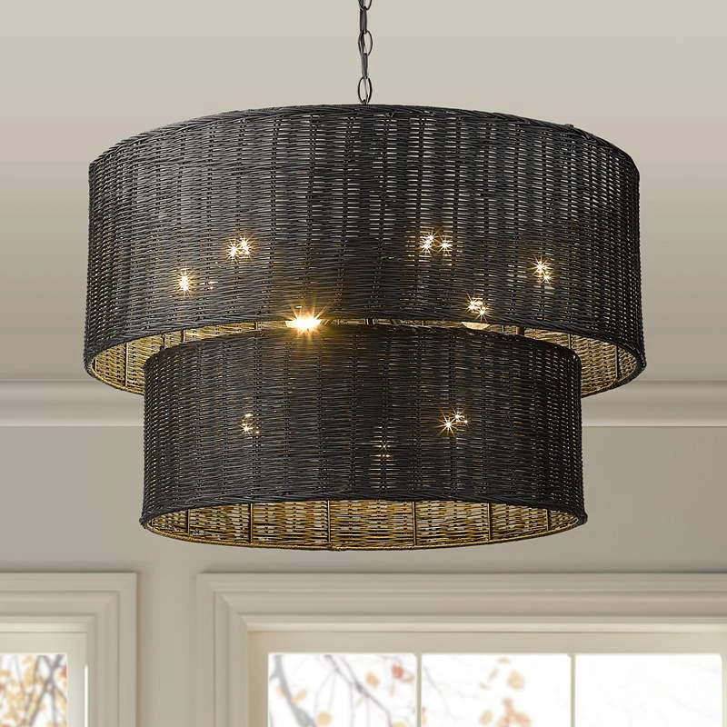Golden Lighting Erma 28 1/2" Wide Matte Black 9-Light Chandelier 1 Golden Lighting Erma 28 1/2" Wide Matte Black 9-Light Chandelier