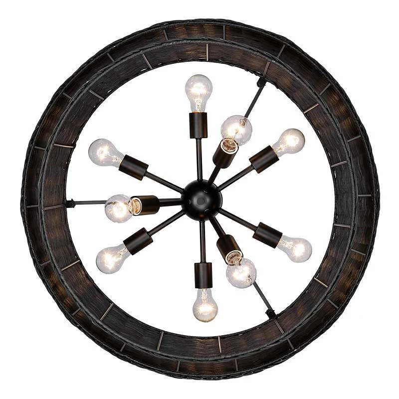Golden Lighting Erma 28 1/2" Wide Matte Black 9-Light Chandelier 5 Golden Lighting Erma 28 1/2" Wide Matte Black 9-Light Chandelier - Image 5