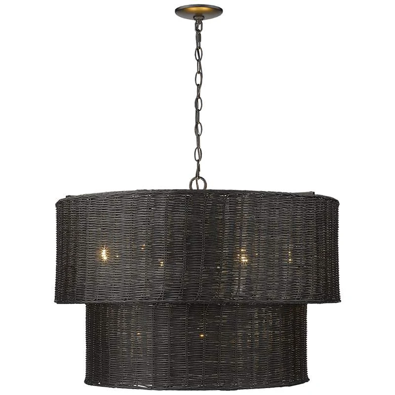 Golden Lighting Erma 28 1/2" Wide Matte Black 9-Light Chandelier 6 Golden Lighting Erma 28 1/2" Wide Matte Black 9-Light Chandelier - Image 6