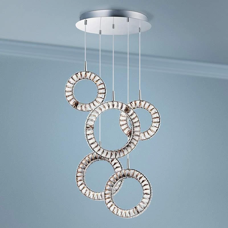 ET2 Charm 23 3/4" Wide Chrome LED Multi Light Pendant 1 ET2 Charm 23 3/4" Wide Chrome LED Multi Light Pendant