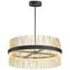 ET2 Chimes 33 3/4" Wide Black Satin Brass LED Pendant Light