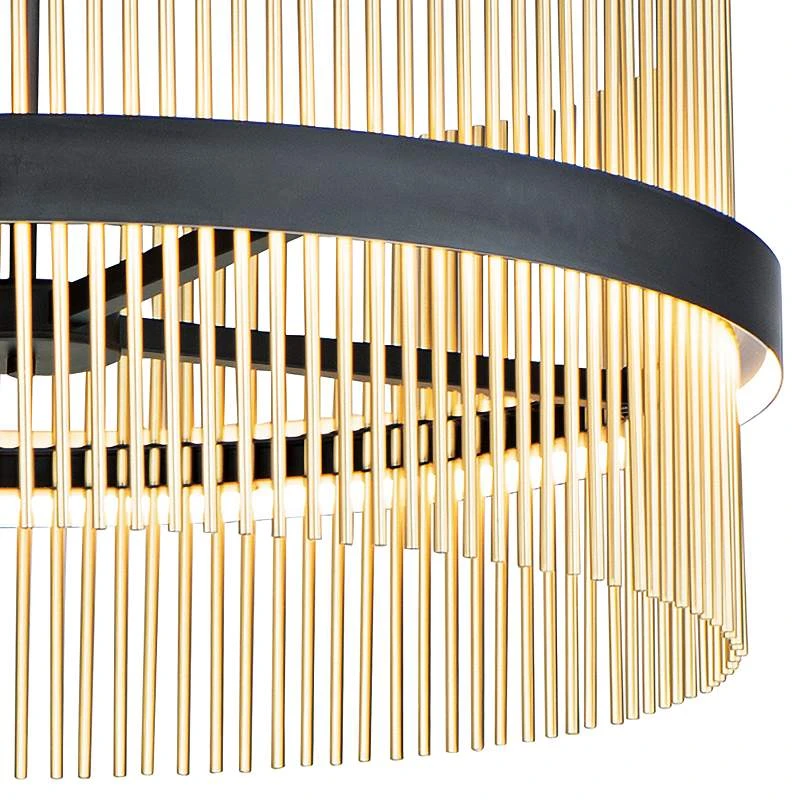 ET2 Chimes 33 3/4" Wide Black Satin Brass LED Pendant Light 2 ET2 Chimes 33 3/4" Wide Black Satin Brass LED Pendant Light - Image 2
