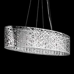 ET2 Inca Web 32" Wide Polished Chrome Oval Pendant Light