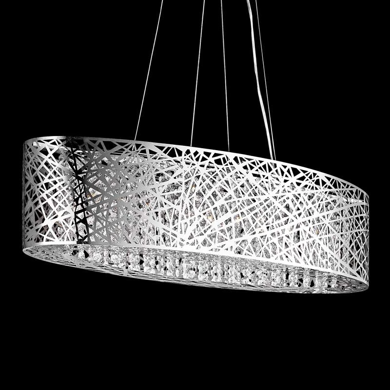 ET2 Inca Web 32" Wide Polished Chrome Oval Pendant Light 1 ET2 Inca Web 32" Wide Polished Chrome Oval Pendant Light