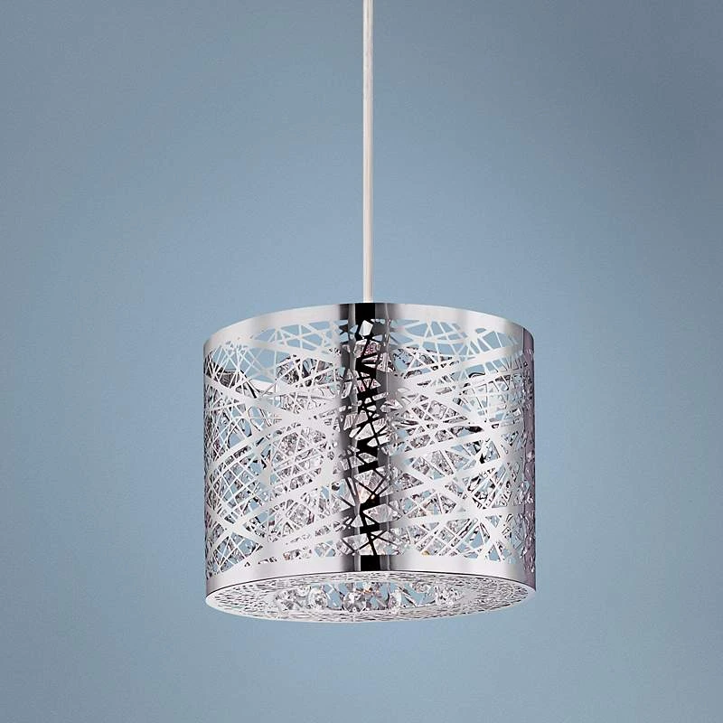 ET2 Inca Web 7 3/4" Wide Polished Chrome Mini Pendant Light 1 ET2 Inca Web 7 3/4" Wide Polished Chrome Mini Pendant Light
