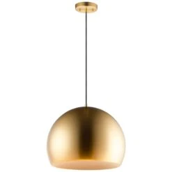 ET2 Palla 19 3/4" Wide Satin Brass Dome LED Pendant Light -Modern Lamp Shop et2 palla 19 and three quarter inch wide satin brass dome led pendant light 97h48views3