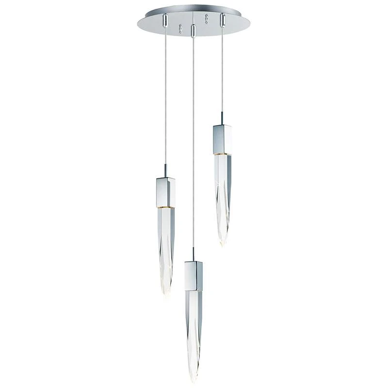 ET2 Quartz 13" Wide Polished Nickel 3-Light LED Pendant 2 ET2 Quartz 13" Wide Polished Nickel 3-Light LED Pendant - Image 2