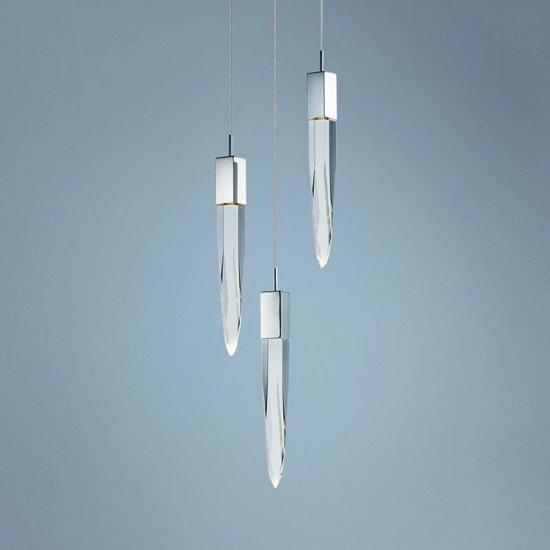 ET2 Quartz 13" Wide Polished Nickel 3-Light LED Pendant 1 ET2 Quartz 13" Wide Polished Nickel 3-Light LED Pendant