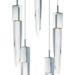 ET2 Quartz 15 3/4" Wide Polished Nickel 5-Light LED Pendant -Modern Lamp Shop et2 quartz 15 and three quarter inch wide polished nickel 5 light led pendant 69c65views1