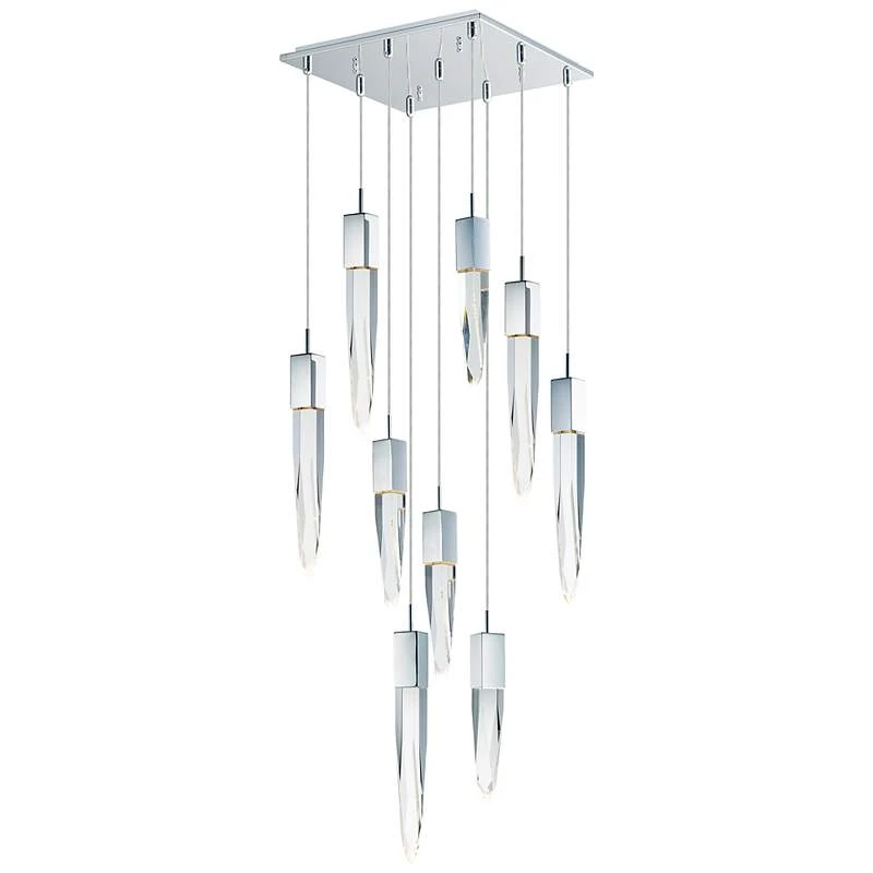 ET2 Quartz 15 3/4" Wide Polished Nickel 9-Light LED Pendant 2 ET2 Quartz 15 3/4" Wide Polished Nickel 9-Light LED Pendant - Image 2