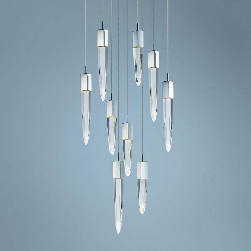 ET2 Quartz 15 3/4" Wide Polished Nickel 9-Light LED Pendant 1 ET2 Quartz 15 3/4" Wide Polished Nickel 9-Light LED Pendant