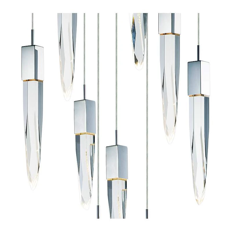 ET2 Quartz 15 3/4" Wide Polished Nickel 9-Light LED Pendant 3 ET2 Quartz 15 3/4" Wide Polished Nickel 9-Light LED Pendant - Image 3