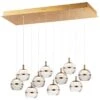 ET2 Swank 31 1/4"W Aged Brass 10-Light LED Island Pendant